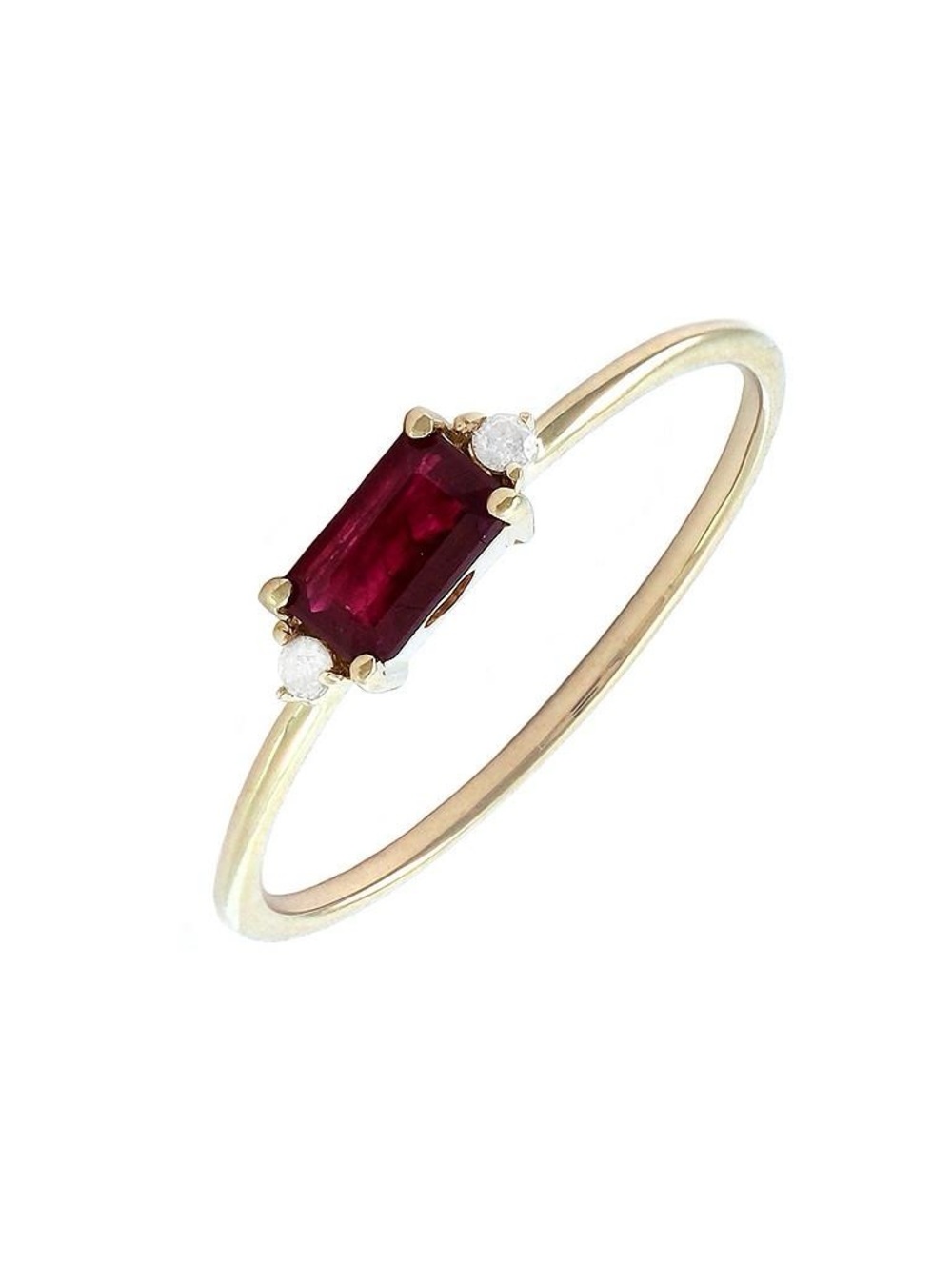 14K Real Solid Yellow Gold Emerald Cut Natural Onyx & Diamond Ring Size 6.5